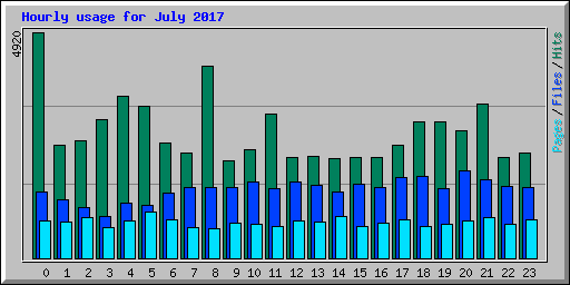 Hourly usage for July 2017