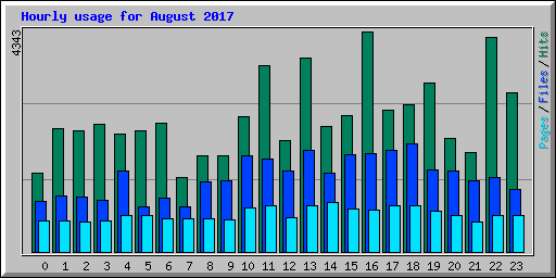 Hourly usage for August 2017