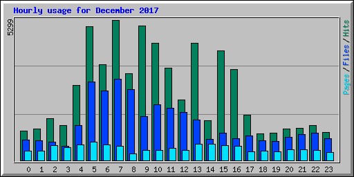 Hourly usage for December 2017