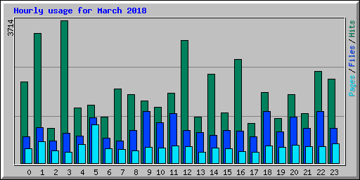 Hourly usage for March 2018
